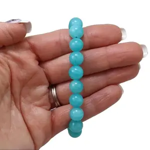 Amazonite Gel Bracelet - 9.5mm Elastic Bracelet
