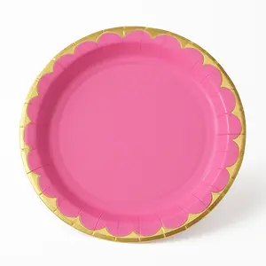 Bright Pink 10" Decorative Paper Plates Bright Pink 10" Decorative Paper Plates