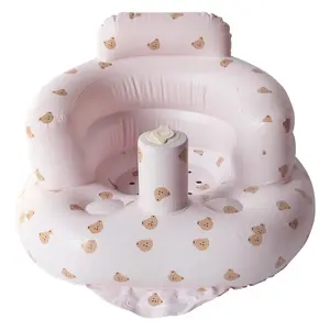 Inflatable Baby Seat, 1 Count Cute Cartoon Bear Pattern Inflatable Baby Chair & Sofa, Baby Seat for Eating & Learning To Sit & Travel, Portable Toddler Chair