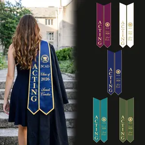 Custom Graduation Stole, Personalized Name Class Year, College Major Satin Sash, Graduation Scarf, Students Ceremony Keepsake