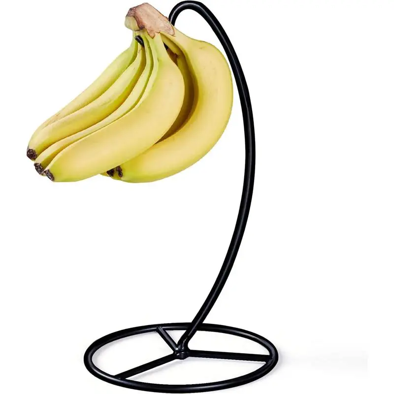 Banana Holder Stand, Banana Hanger Stand Black, Metal Banana Tree Hanger to Keep Bananas Fresh for 15LB Banana Organiser Racks
