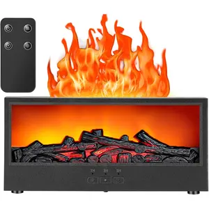 Fireplace Flame Diffuser, 7 Colors Air Aroma Humidifier for , 150ml Timer & Auto-Off  Essential Oil Diffuser with Remote for , Yoga, Office (Black)