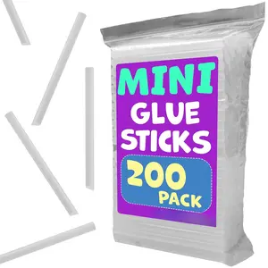 200 Pack Mini Hot Glue Sticks for Mini Hot Glue Guns - 4" x 0.27" - Bond and Craft on Metal, Paper, Glass, Wood, and More - Quick Drying and Transparent Sticks Bulk
