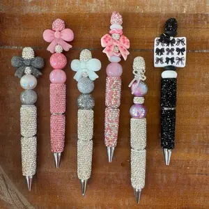 Beadable Pens Rhinestone Bow Color Marker Set Colored Brush Markers