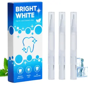 Teeth Whitening Gel Pen, Designed For Yellow Teeth And Surface Stains, With A Refreshing Mint Scent To Freshen Breath. It Is Non-Sticky And Odorless, A Must-Have For Daily Oral Care. 3-Piece Set.