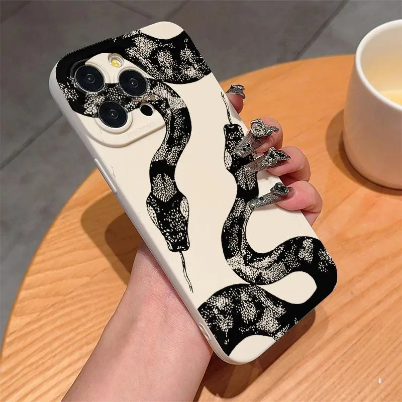 Snake Pattern Phone Case, Anti-drop Cellphone Protective Case, Shockproof Mobile Phone Cover, Accessories for iPhone Series, Shock Resistant Cover