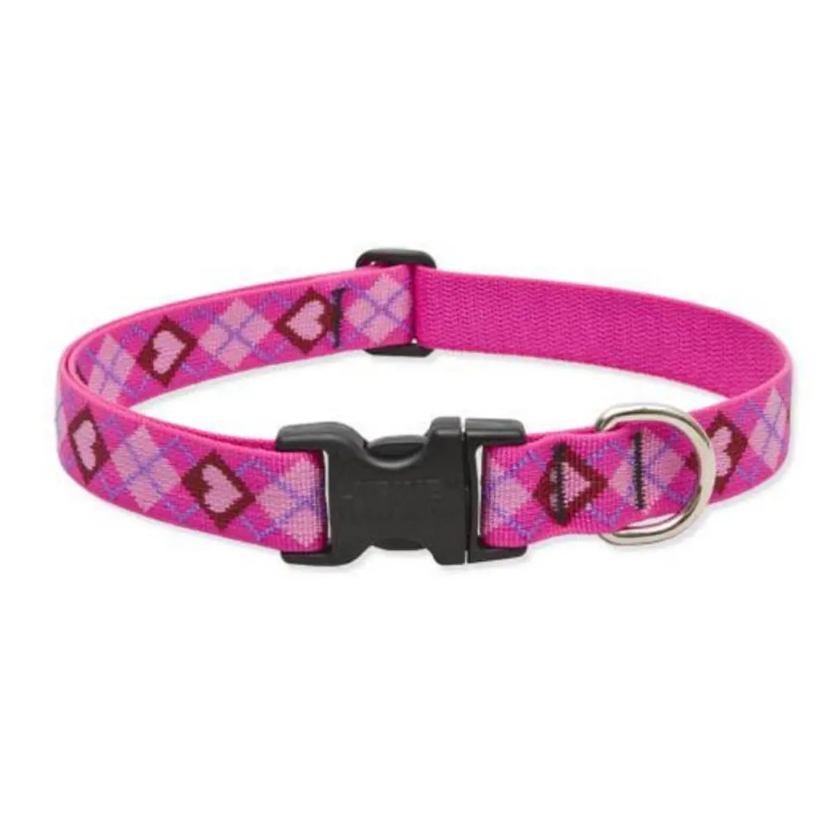 212 MAIN Adjustable Buckle Dog Collar - 1 in. Width, Puppy Love Design, 16 in.-28 in. Size Range, Secure Side Release Buckle, Super Strong with Reinforced Stitching for Secure Fit, Buckle Collars, Super Strong Collars