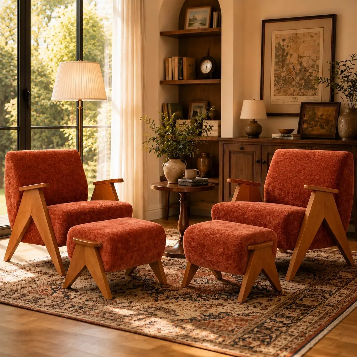 Baliaa ErgoWood Solid Wood Armchair - Modern ComfortLounge Indoor Living Room Chair with Ergonomic Design, Plush Cushioning - Ideal for Home Relaxation and Stylish Decor, Living Room Chairs