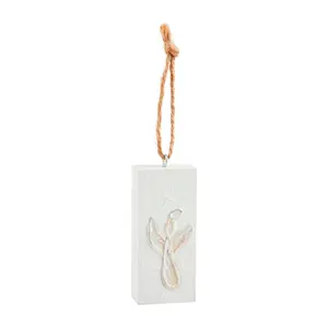 hand painted white christmas ornament