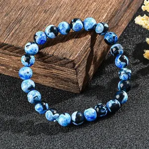Blue Fire Agate Bracelet for Clarity & Focus - Handmade Healing Crystal for Protection & Memory, Gift for Her/Him, Student Gift, Perfect for Daily Wear, Meditation