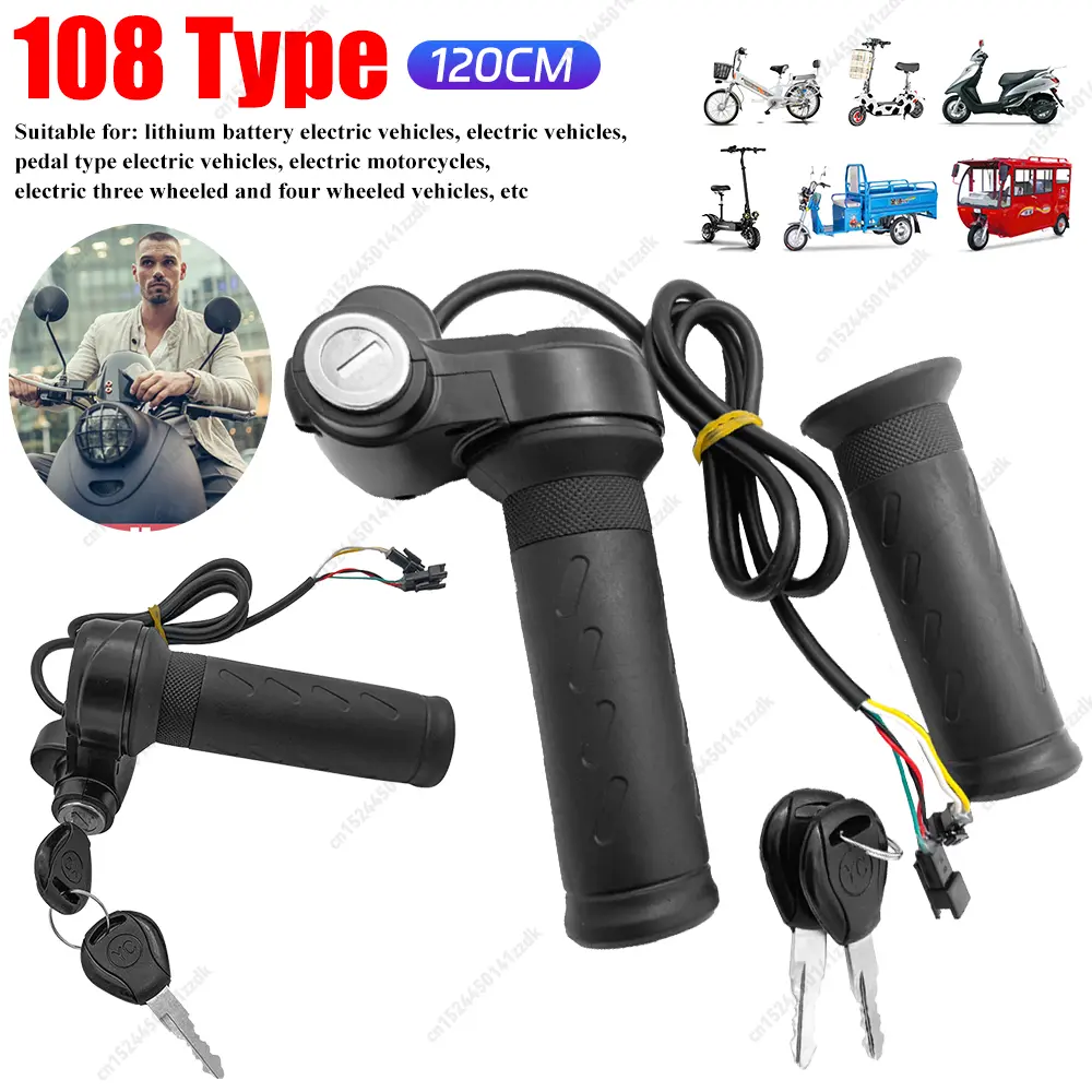 Universal Electric Throttle Grip Voltage Electric Bicycle Handlebar Twist Accelerator E-Bike Throttle Grip Scooter Handle Replacement Parts Accessories