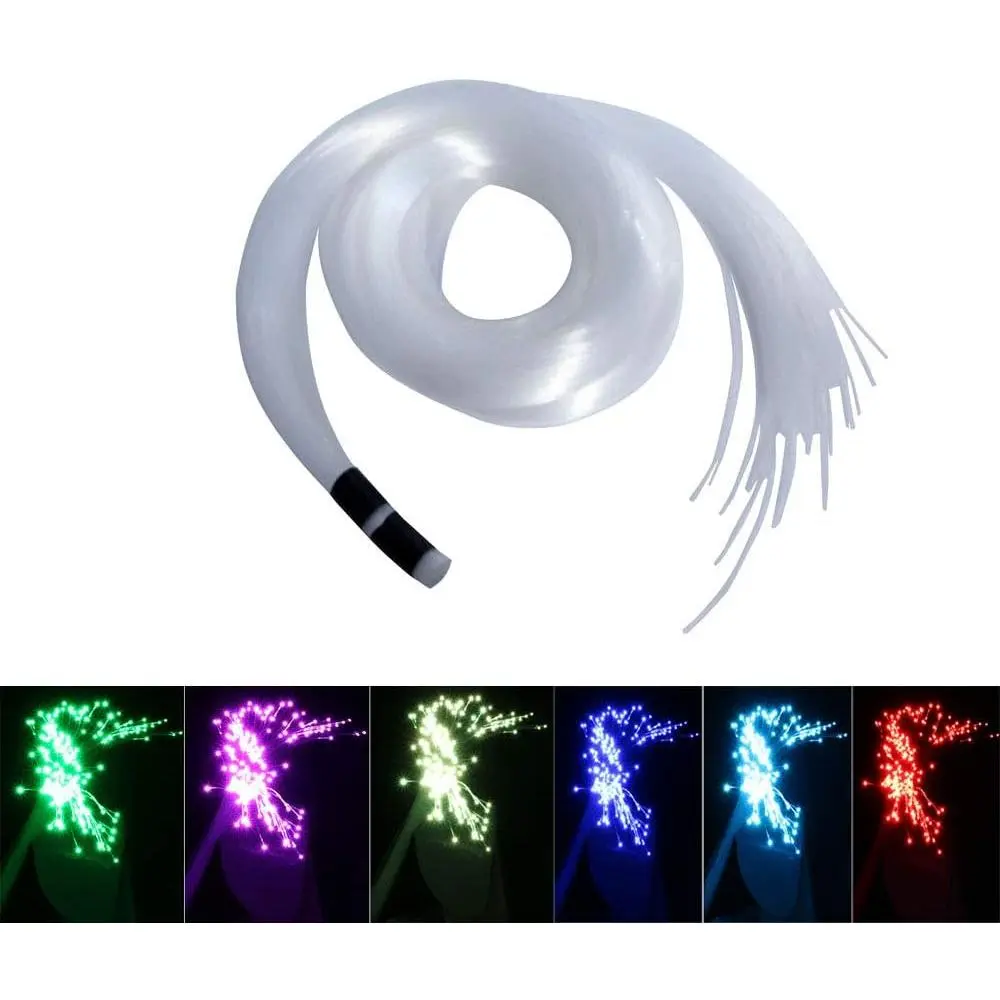 Glow Fiber Optic Light Cable 100pcs Ф0.03in(0.75mm) 6.5ft/2m for LED Star Ceiling Sky Light Kit and Fiber Optical Lighting Decoration (Without Light Source)