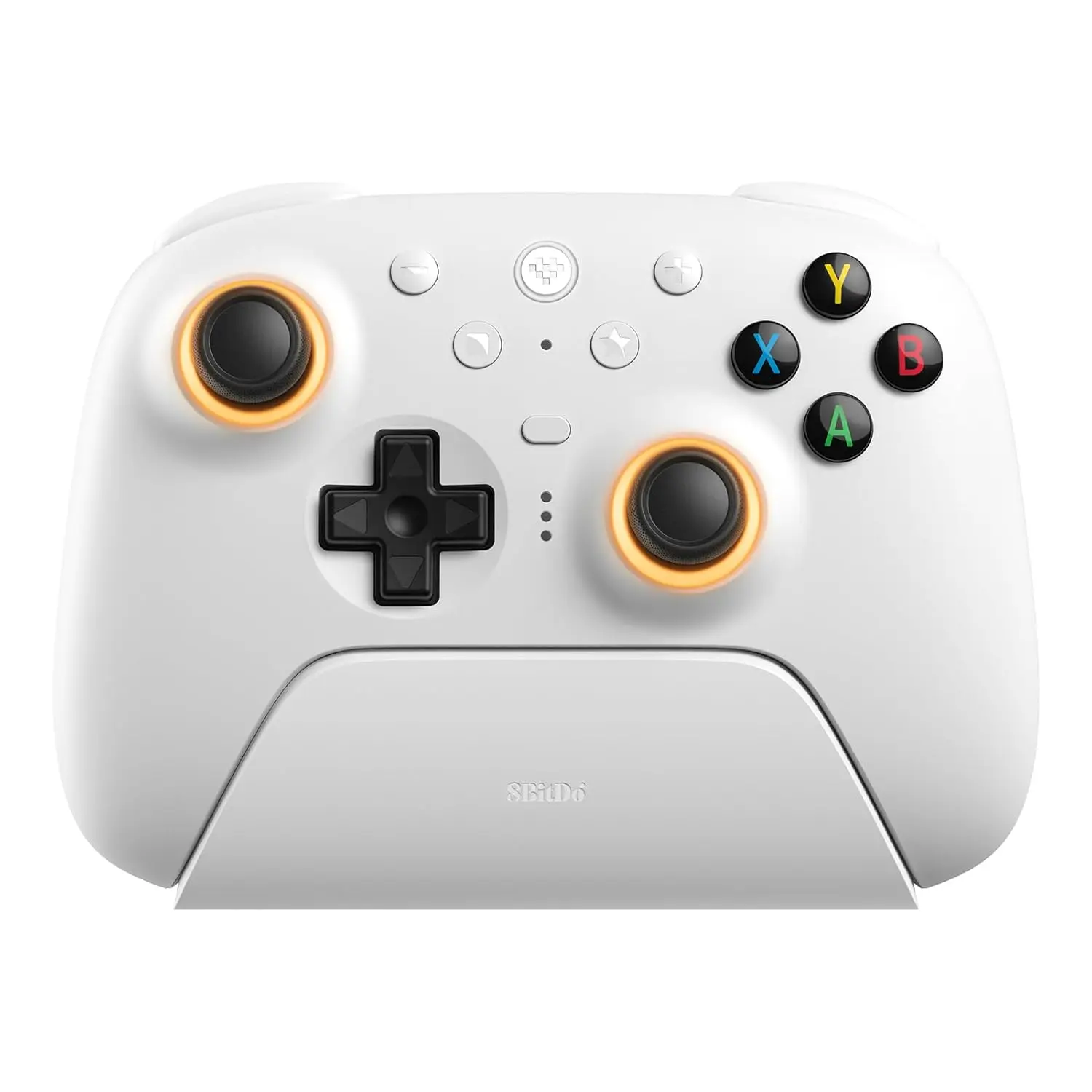 8BitDo Ultimate 2 Wireless Controller with Hall Effect Triggers, TMR Joysticks and Integrated Charging Dock - White - 81HE01