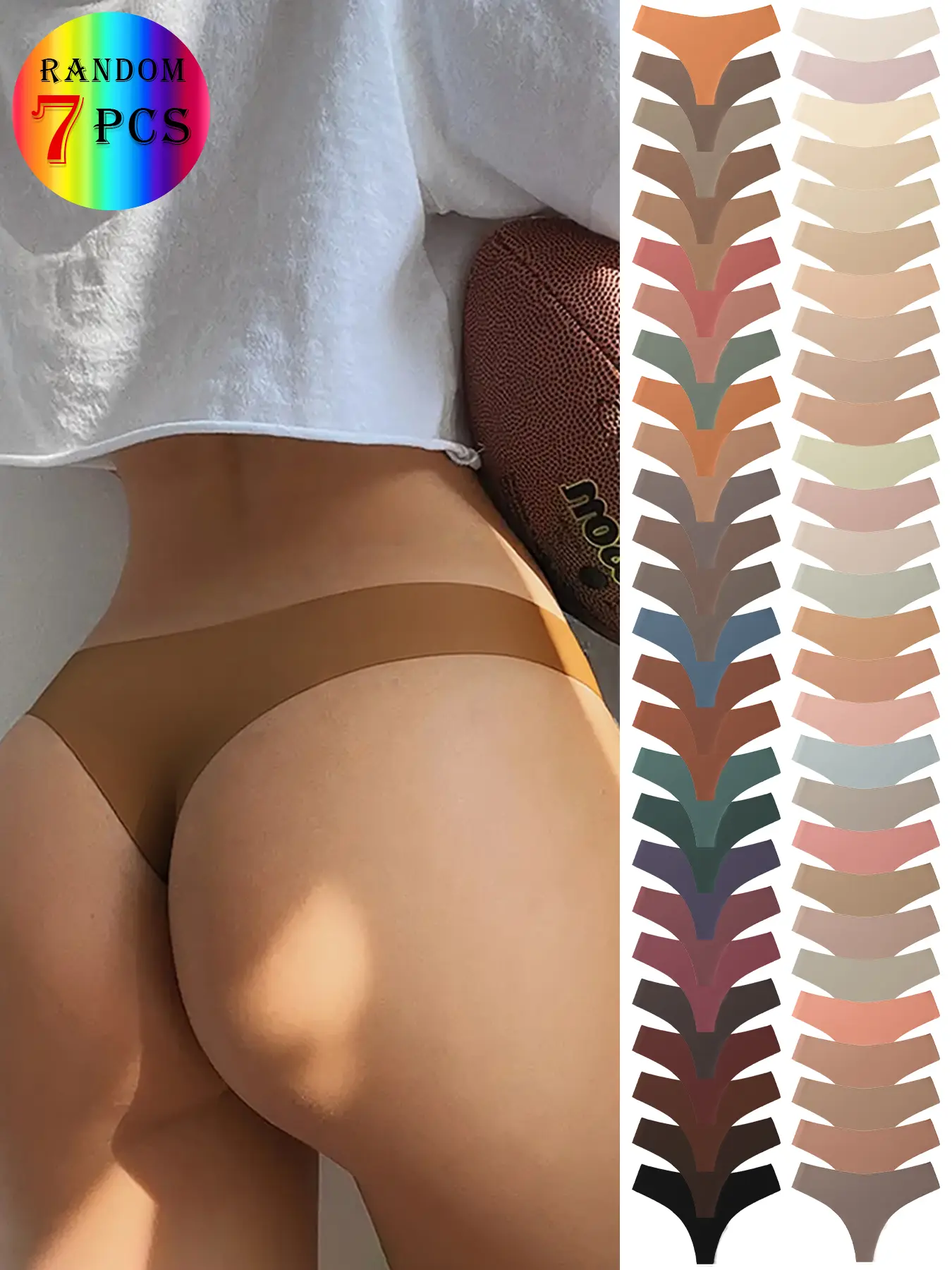 Random 5/7/10/12 V-Shaped Sexy Women's Panties Soft Comfortable Lingerie Women's Seamless Briefs Fashion Breathable Underwear Seamless Panties Set Casual Breathable Knicker Breathable Panty Seamless Knickers Fashion Comfy Underwear