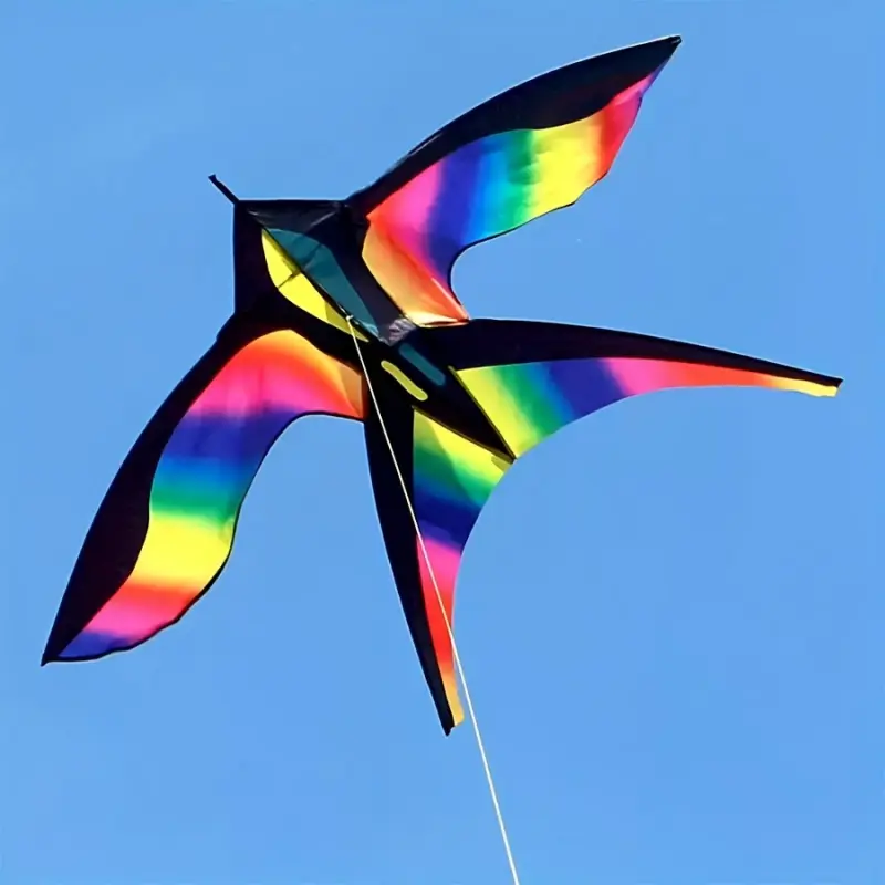 67-inch large rainbow bird kite Rainbow gradient bird kite beach kite Wind is suitable for adult beginners outdoor sports.