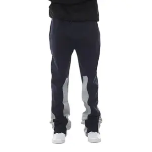 Navy and Gray Two-Toned Stacked Sweatpants for Men Comfortable and Stylish Casual Wear or Lounging