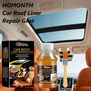 Homonth Car Roof Liner Repair Glue 100g+Brush Quick-Drying Heat-Resistant Scarless Essential Car Care Low-Odor Roof Liner Repair Super Adhesive Quick-Drying Fast Drying Adhesive