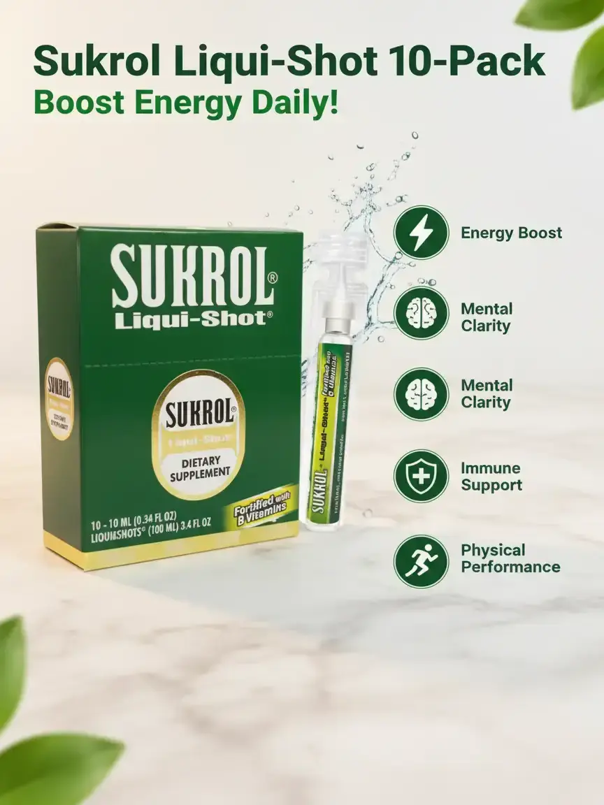 Sukrol Liquid-Shot Nutritional Supplement, 10-Count Pack