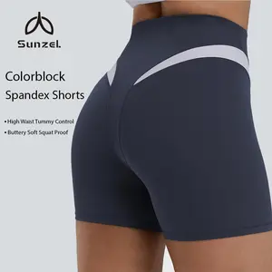Sunzel Women's Colorblock Biker Shorts, High Waisted Tummy Control, Buttery Soft Squat Proof No Front Seam, 2.5" & 4" Inseam Activewear for Gym & Summer, Athleisure Casual Compression Lightweight Shorts, Activewear Shorts, Athleisure Casual Shorts