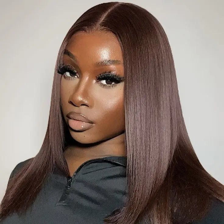 AliPearl Wig #4 Dark Chocolate Brown Straight Wig 4x7 Lace Closure Wig Pre Cut Pre Bleached Pre Plucked Lace Ready To Go Human Hair #TikTokShopBackToSchool #SoHoChic