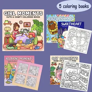 5-Piece Colorful Storybook Set, Coloring Books, Perfect Gift for Adults & Kids, Multiple Themes for Relaxation & Enjoyment, Ideal for Art Enthusiasts
