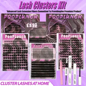 Lashes map for clusters  Kit Spiky Wet Eyelashes Extension Kit , 10-18mm Individual Lashes Kit with Lash Bond and Seal Makeup