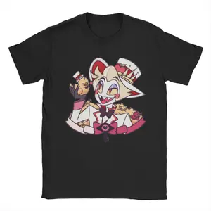 Hazbins Hotels Lucifer T Shirt Men's  Pure Cotton Funny T-Shirt Crewneck  Tees Short Sleeve Tops Gift Idea