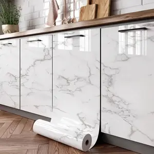 1 roll of peel-to-stick marble wallpaper - Self Adhesive Waterproof and oil-resistant PVC, suitable for kitchen backboards, bedroom and living room walls and furniture renovations - easy to apply for home decoration, 40cm*300cm/500cm/1000cm