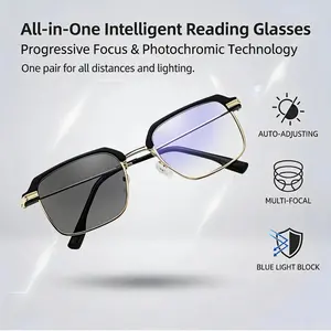 Blue Light Blocking Progressive Reading Glasses – Photochromic Lenses, Anti-UV, Lightweight Comfort Fit