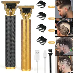 Rechargeable T-Blade Hair Clippers for Men,Approached Zero Gapped Hair Trimmer,Home Hair Cutting Cordless Grooming Kit.