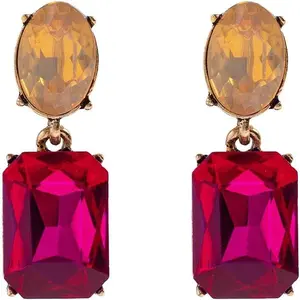 Bohemian Stud Earrings Women Wedding  Boho Statement Rhinestone Earrings Light Green