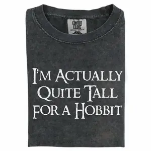 Comfort Colors T-Shirt JRR Tolkien Vintage I'm Actually Quite Tall for a Hobbit Graphic Tee