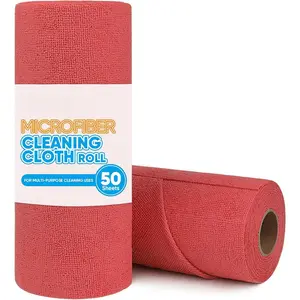 Microfiber Cleaning Cloth, 50 Sheets Shop Towels Commercial Grade Washcloths Lint-Free Clean Rags Bulk Towels for  Mechanic Restaurant Garage Housekeeping, 11.5"x 11.5", Red