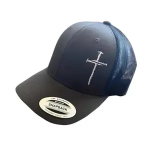 Men's Trucker Hat, Three Nails Hat, Cross Hat, Christian Clothing, Embroidered Men's Cap, Men's Jesus Hat, Religious Hat, Three Nails Cross