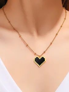 Waterproof Non-Tarnish Silver Color Necklace, Hypoallergenic Alloy & Enamel Accessory, Durable Jewelry for Everyday Wear