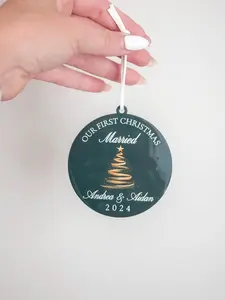 Our First Christmas Married, Engaged Ornament