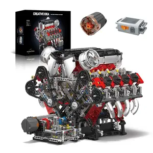 SuperCar V8 Engine Building Blocks Model Set 2718pcs Realistic Adjustable Speed Gears Hobby for Supercar Enthusiasts Ideal Gifts