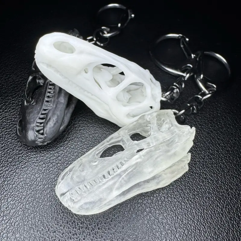 Utahraptor Skull Resin Keychain Replica - Cretaceous Dinosaurs Themed, High Paleo Accuracy, Small Size, Lightweight, Durable Fossil Micro Replica for Dinosaur Enthusiasts