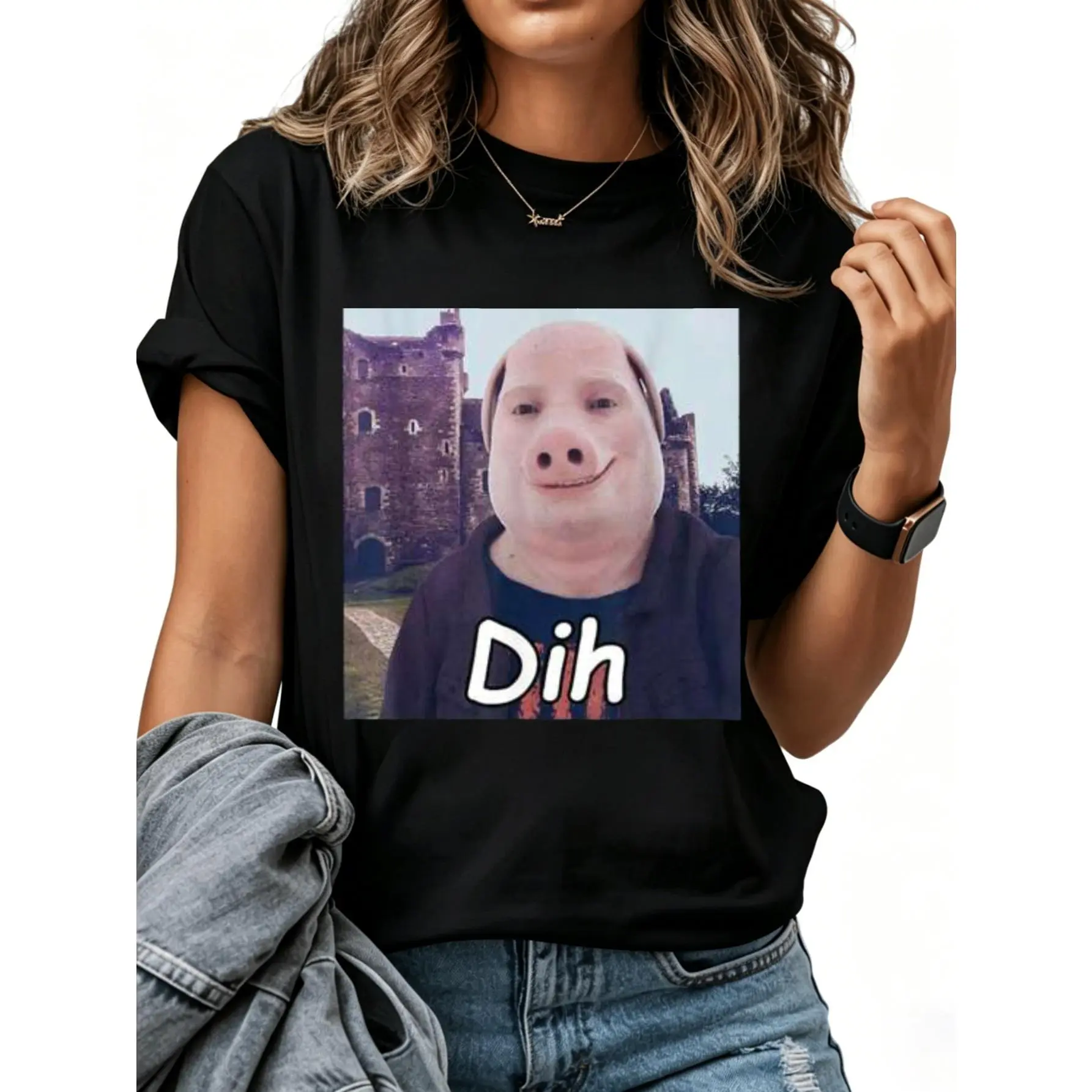 Pig Face Castle Dih Women Men T-Shirt Cotton Clothing