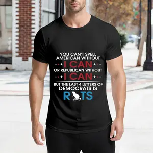 You Can't Spell Republican Without "I Can" ButDemocarts is Rats Tee Comfy Cotton Unisex Graphic Tees Funny Shirts