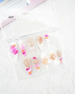 .DP.6537.French-style carved wearable nails