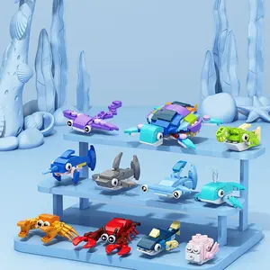10 sets of complete marine creature building blocks, fun blocks with 2 different methods of assembly. These blocks can be used to build individual items like whales, sharks, crabs, lobsters, and more. Collecting 10 sets also allows for additional assembly