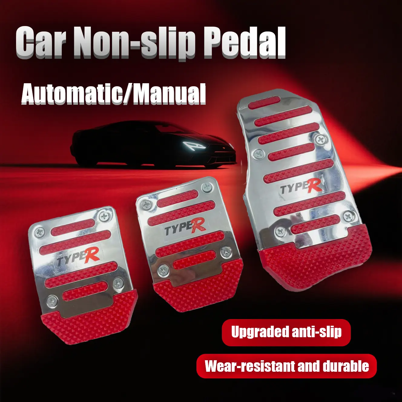 3PCS Manual Pedal Set - Pro-Grade Clutch/Brake/Gas Covers for Cars/SUVs (TikTok Viral Car Mod | Easy Snap-On Install)
