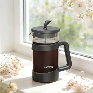 SIVAPHE French Press 34 oz. Compact and durable, made of high borosilicate glass water jug. 8 cups. Transparent plastic coffee pot. Can produce foam. Easy to clean. Rust-proof. Suitable for home, office, and travel.