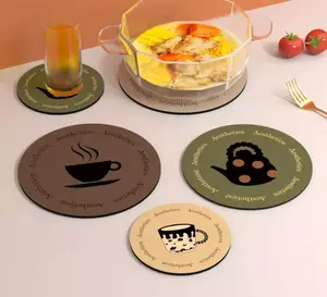 Round coaster, heat-resistant, water-absorbent, non-slip, suitable for hot and cold drinks, Nice Tableware For The Home