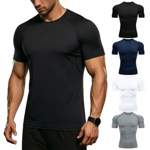 3 Pack Men’s Moisture Wicking Compression T-Shirt, Quick Dry Breathable Athletic Tee, Skin-Friendly Crewneck Shirt for Gym, Running, Training and Everyday Casual Sports Wear