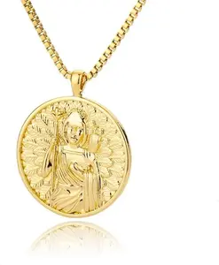 Athena Hecate Hera 18K Gold Plated Necklace,Greek Mythology Necklace,Gold Medallion Queen Necklace For Women