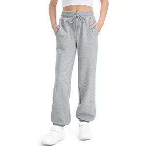 X-UDW010  Girls Fleece Sweatpants Kids Winter Sweat Pants Athletic Joggers Clothes for Teen Girls