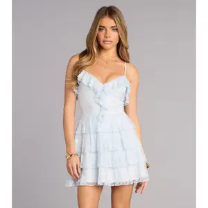 Soft Romance Lace Ruffle Mini Dress