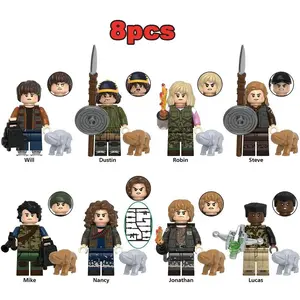 1-8pcs Terrible Movie Upside Down Dustin Mike Lucas Will Eleven Model Building Blocks Enlighten Action Figure Bricks Toys